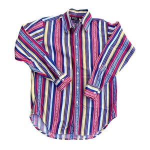 Vintage Polo By Ralph Lauren Western Button Down Stripe Shirt Sz. 15.5 Cowboy